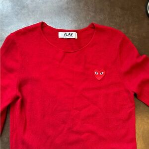 Play by Comme des garçon- wool sweater, red on red, size medium